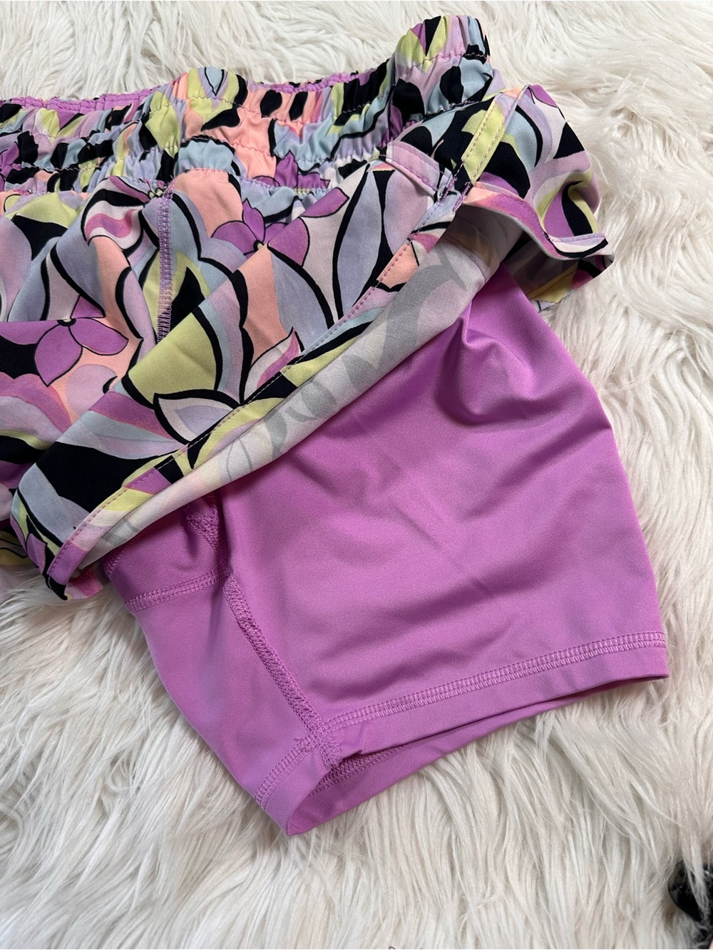 Avia • Colorful Floral 2 Layer Running Shorts - Picture 3 of 15